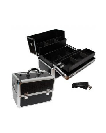 Parisax BEAUTYCASE CROCO NEAGRA/ IVOIRE 3 PLATOURI (4,15x25x31 cm)